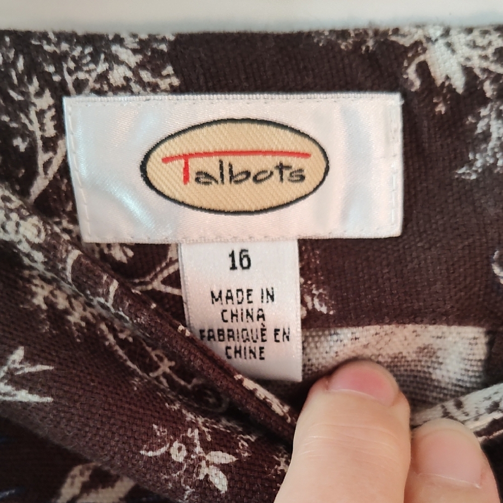 Talbots Black and Blue Floral Pencil Skirt - Picture 2 of 4